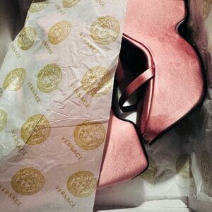 Versace Blush Satin Pumps